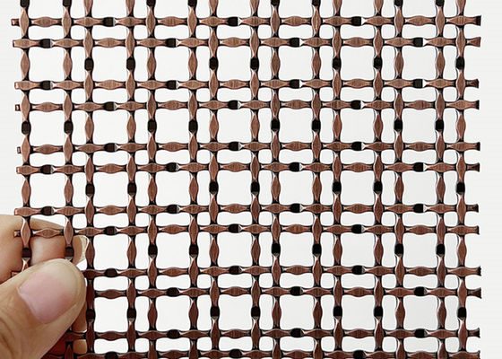 316 van het het Koperslot van de Roestvrij staal Rode Kleur Antieke de Golfplaatdraad Mesh For Ceiling