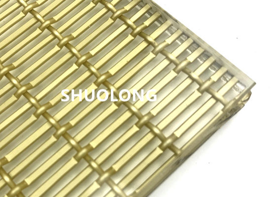 Het geoxydeerde Glas van Mesh Gold Color For Sandwich van de Aluminiumglas Gelamineerde Draad