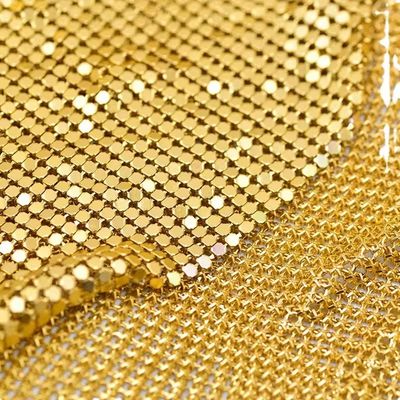 Gordijnen Stof Glanzend Metalen Decoratief Mesh Kleurrijk Zachte Zilver Luxe Aluminium Flexibel Metalen Mesh