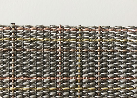 Drie Kleur 8m Geplooid Architecturaal Metaal Mesh Abrasion Resisitance Interior Design