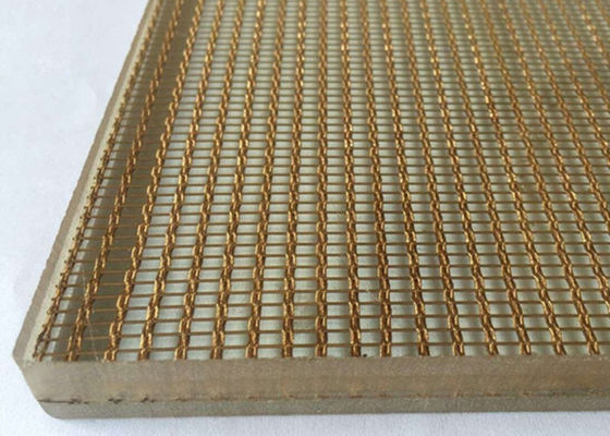 1.5mm de Kleurenmessing van Draadmesh laminated glass decorative gold