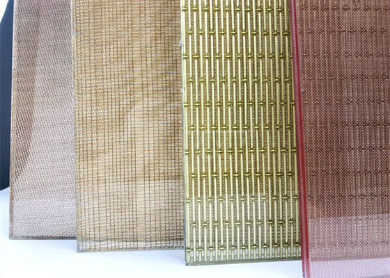 Architecturale Messing Geweven Draad Mesh For Laminated Glass, Gouden Kleur