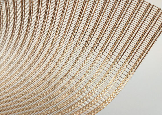 0.6mm Glas Gelamineerde Draad Vlak Mesh Decorative Shine Bronze Copper Drie