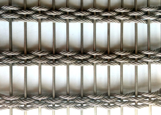 Flexibel Geweven 100x6m Roestvrij staal Architecturaal Mesh Fabric Facade