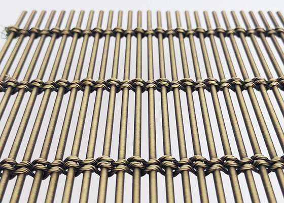 Antiek Messingsss316 Architecturaal Geweven Metaal Mesh Flexible Builing Facade Wire