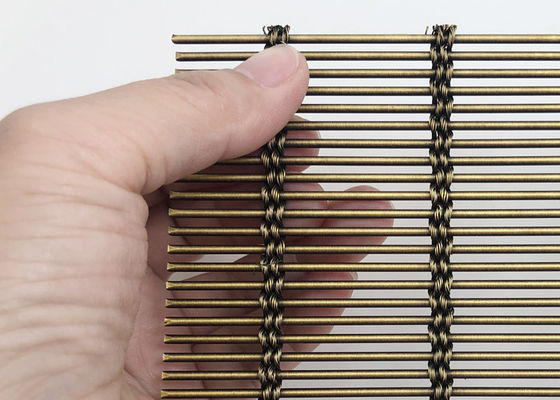 Antiek Messingsss316 Architecturaal Geweven Metaal Mesh Flexible Builing Facade Wire