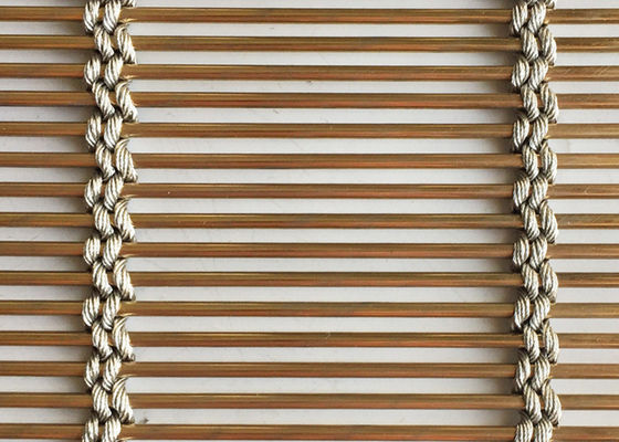 Het gouden van de Draadpvd van de Kleurenkabel Architecturale Metaal Mesh Screen 6m Breedte