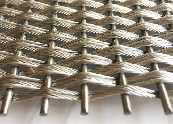 Decoratief Metaal 5m X 2.5m Roestvrij staal Architecturaal Mesh For Wall Coverings