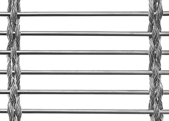 Ss304 Geweven Draadroestvrij staal Architecturaal Mesh Metal Stair Safety