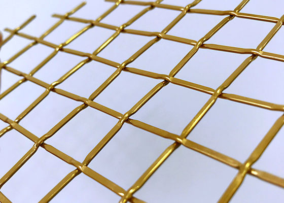 83% het gouden Kabinet van Mesh For Stainless Steel Fabrics van het Kleuren Architecturale Geweven Metaal