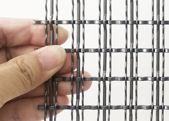 4.4mm Zwarte Kleuren Architecturale Geweven Draad Mesh Partition Panel Decorative Metal
