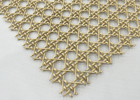 Draad van het Metaalmesh stainless steel decorative woven van de verf de Gouden Kleur Architecturale