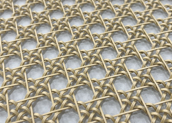 Draad van het Metaalmesh stainless steel decorative woven van de verf de Gouden Kleur Architecturale