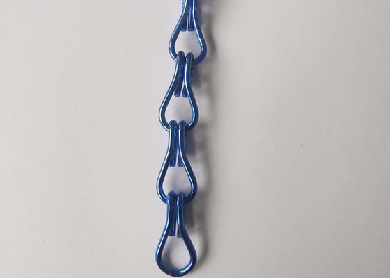 2.0mm Blauwe Geanodiseerde van de de Deurvlieg van de Aluminiumketting het Scherm Dubbele Haak