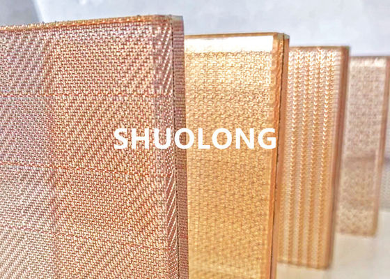 Stof van Mesh Copper Flexible Woven Metal van de brons de Glas Gelamineerde Draad voor Decoratief