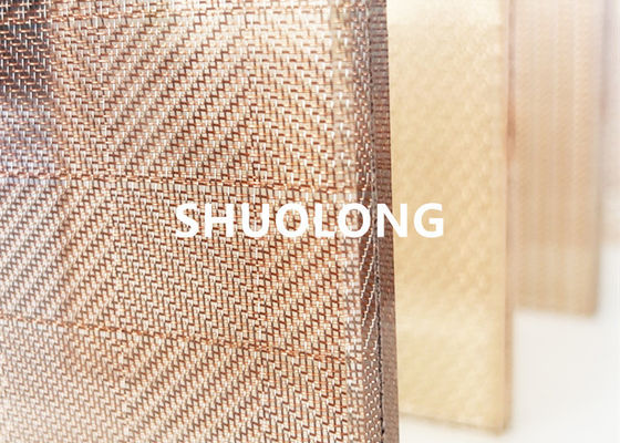Stof van Mesh Copper Flexible Woven Metal van de brons de Glas Gelamineerde Draad voor Decoratief