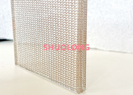 Het fijne Koper Gelamineerde Ontwerp van Glas Decoratieve Mesh Fabric For Architecture And