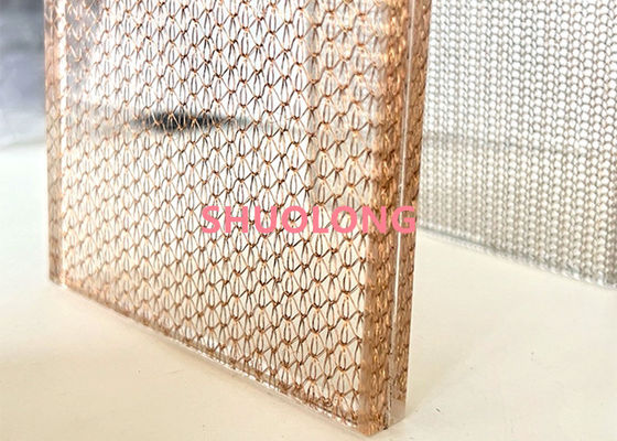 Bronsglas Gelamineerde Draad Mesh Copper Weave Metal Fabric voor het Binnenlandse Ontwerpen
