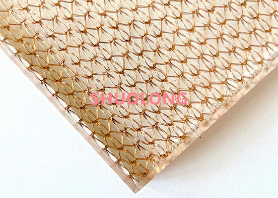 Bronsglas Gelamineerde Draad Mesh Copper Weave Metal Fabric voor het Binnenlandse Ontwerpen