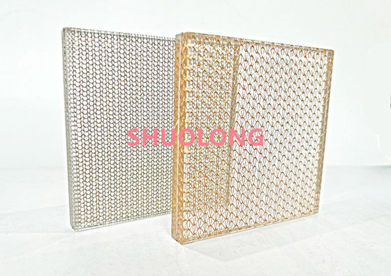 Bronsglas Gelamineerde Draad Mesh Copper Weave Metal Fabric voor het Binnenlandse Ontwerpen