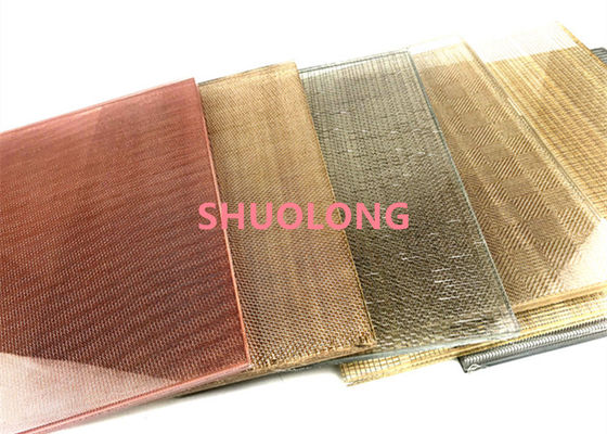Zwarte Kleurenglas Gelamineerde Draad Mesh Flexible For Partition