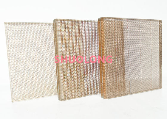Decoratieve het Koperdraad Mesh For Art Laminated Glass van de bronskleur