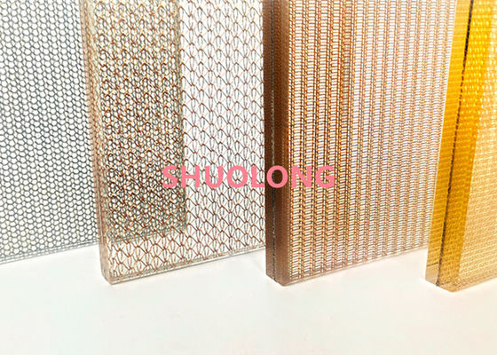 Decoratieve het Koperdraad Mesh For Art Laminated Glass van de bronskleur