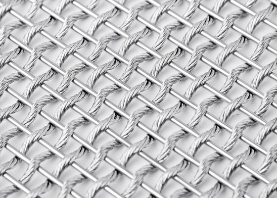 Duidelijk Weefsel Architecturaal Flexibel Metaal Mesh Fabric SS304 voor Kolomdekking