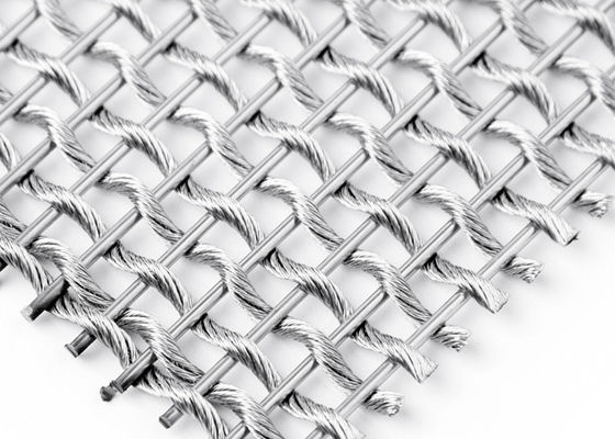 Duidelijk Weefsel Architecturaal Flexibel Metaal Mesh Fabric SS304 voor Kolomdekking