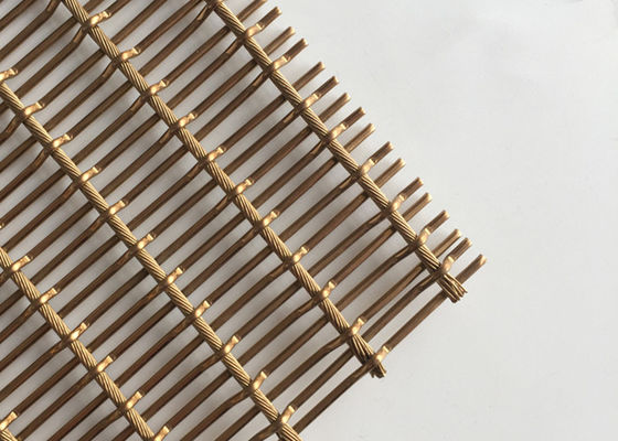 De Deklaag van het Flexibele Metaalmesh fabric PVD van de bronskleur voor Muurbekledingen