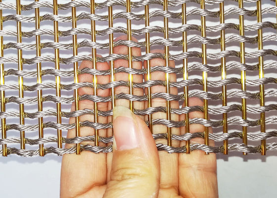 Het gouden Metaal Mesh Fabric For Room Divider van het Kleuren Flexibele Roestvrije staal