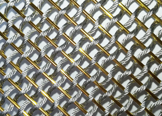 Het gouden Metaal Mesh Fabric For Room Divider van het Kleuren Flexibele Roestvrije staal