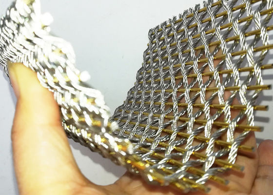 Het gouden Metaal Mesh Fabric For Room Divider van het Kleuren Flexibele Roestvrije staal