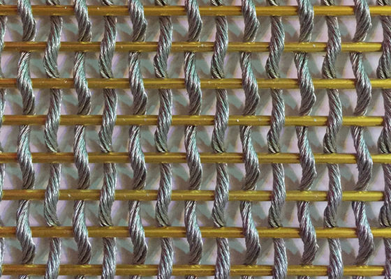 Het gouden Metaal Mesh Fabric For Room Divider van het Kleuren Flexibele Roestvrije staal