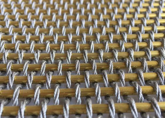 De gouden Verdeler van Mesh Fabric Oxidation For Room van het Kleuren Flexibele Geweven Metaal