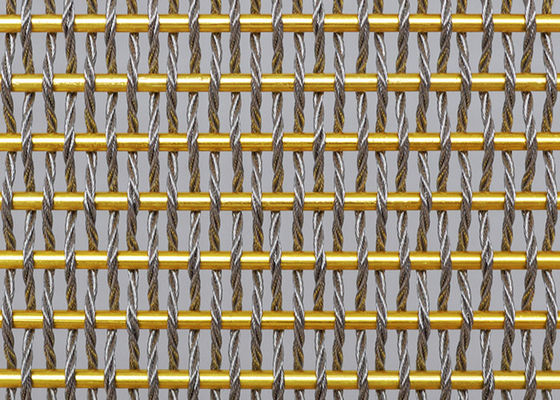 De gouden Verdeler van Mesh Fabric Oxidation For Room van het Kleuren Flexibele Geweven Metaal
