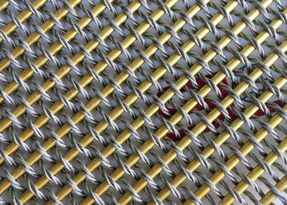 De gouden Verdeler van Mesh Fabric Oxidation For Room van het Kleuren Flexibele Geweven Metaal