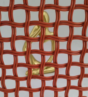 Oranje 5 mm architecturaal roestvrij staal draadnet Breedte 0,6m-2,4m