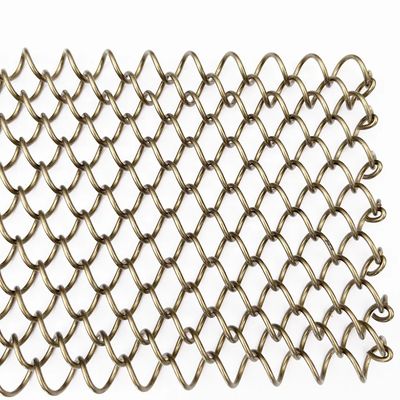 Decoratief interieur metalen spoel draperies Custom draad pitch 9mm 80% open gebied