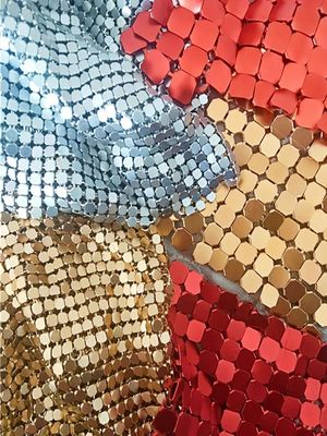 Metalen draad met kettingvergrendeling Zilveren sequins SGS Stofmateriaal Gewoon geweven