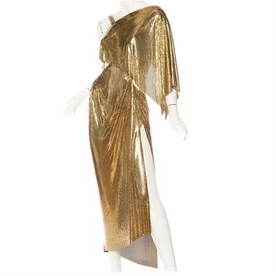 Flexibel Aluminium Metalen Sequin Mesh Metalen Stof Keten Postgordijn Stof
