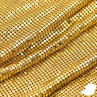Gordijnen Stof Glanzend Metalen Decoratief Mesh Kleurrijk Zachte Zilver Luxe Aluminium Flexibel Metalen Mesh