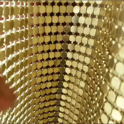 Aluminiumlegering Schimmer Metalen Sequin Keten Link Stof Voor Gordijn Metalen Mesh Stof