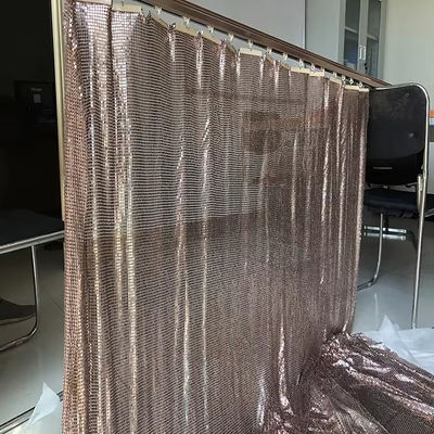 Aluminiumlegering Schimmer Metalen Sequin Keten Link Stof Voor Gordijn Metalen Mesh Stof