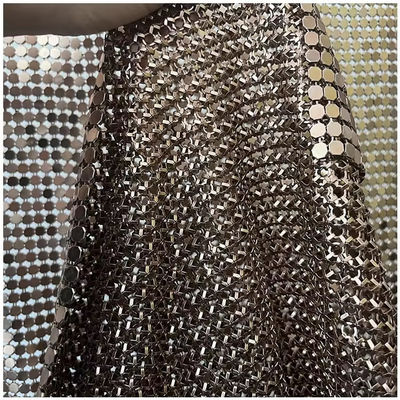 Aluminiumlegering Schimmer Metalen Sequin Keten Link Stof Voor Gordijn Metalen Mesh Stof