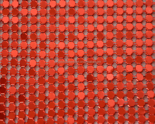 Aluminiumlegering Schimmer Metalen Sequin Keten Link Stof Voor Gordijn Metalen Mesh Stof