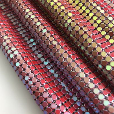 Flexibel Aluminium Sequin Mesh Stof Keten Post Stof Voor tafeldoek Keten Post Gordijnen