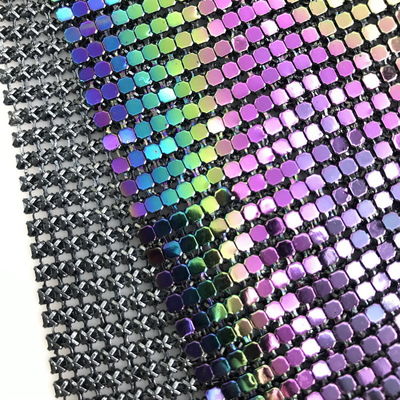Flexibel Aluminium Sequin Mesh Stof Keten Post Stof Voor tafeldoek Keten Post Gordijnen