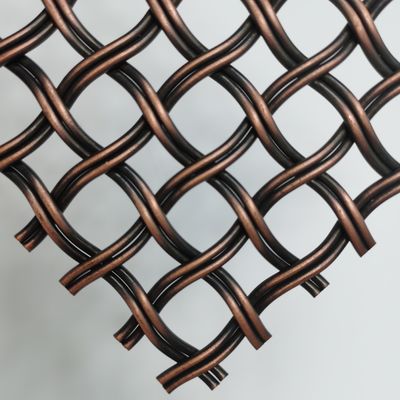 Architectonisch Antiek Messing Woven Wire Mesh In Reverse Dutch Weave 52% Open Area Voor plafond