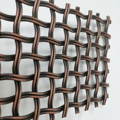 Architectonisch Antiek Messing Woven Wire Mesh In Reverse Dutch Weave 52% Open Area Voor plafond
